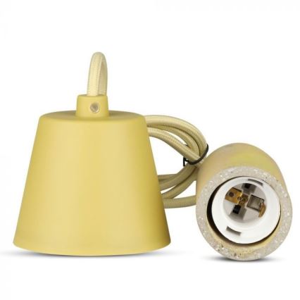 Napajalni kabel 1xE27/60W/230V beton/rumena
