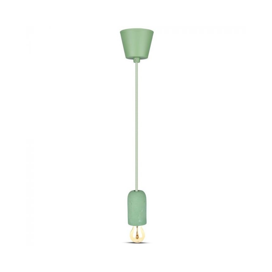 Napajalni kabel 1xE27/60W/230V beton/zelena