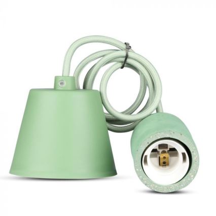 Napajalni kabel 1xE27/60W/230V beton/zelena