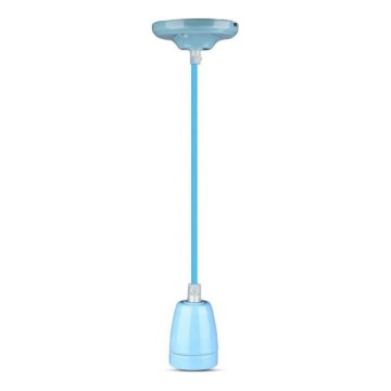 Napajalni kabel 1xE27/60W/230V modra/porcelain