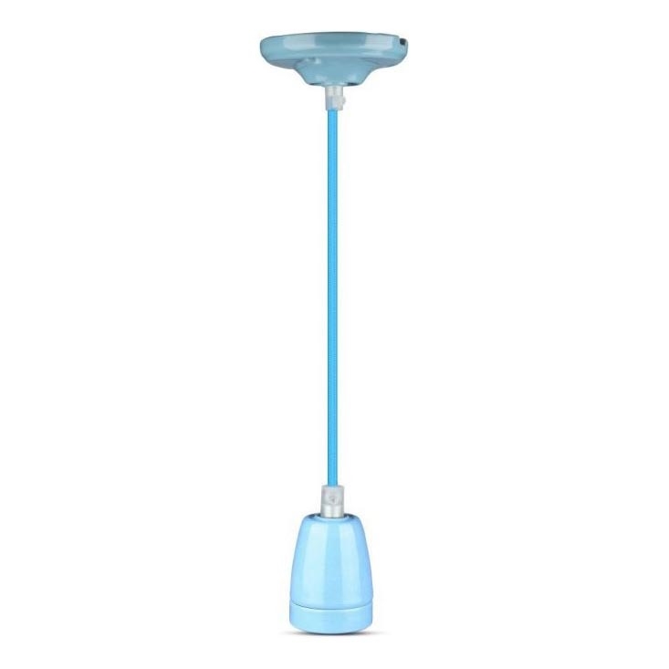 Napajalni kabel 1xE27/60W/230V modra/porcelain