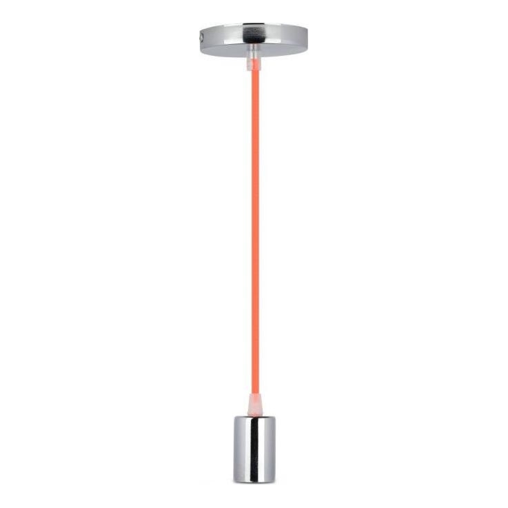 Napajalni kabel 1xE27/60W/230V oranžna/sijajni krom