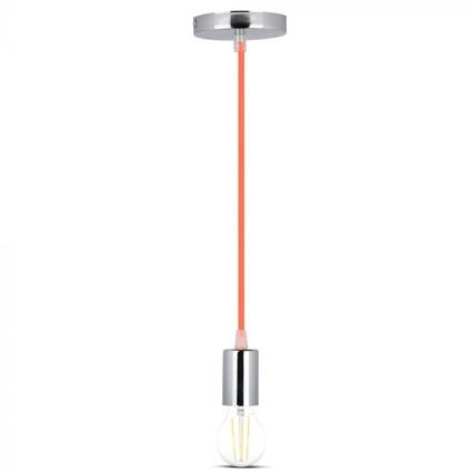 Napajalni kabel 1xE27/60W/230V oranžna/sijajni krom