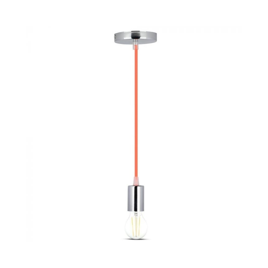 Napajalni kabel 1xE27/60W/230V oranžna/sijajni krom