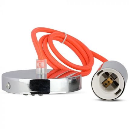 Napajalni kabel 1xE27/60W/230V oranžna/sijajni krom