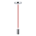 Napajalni kabel 1xE27/60W/230V rdeča/sijajni krom