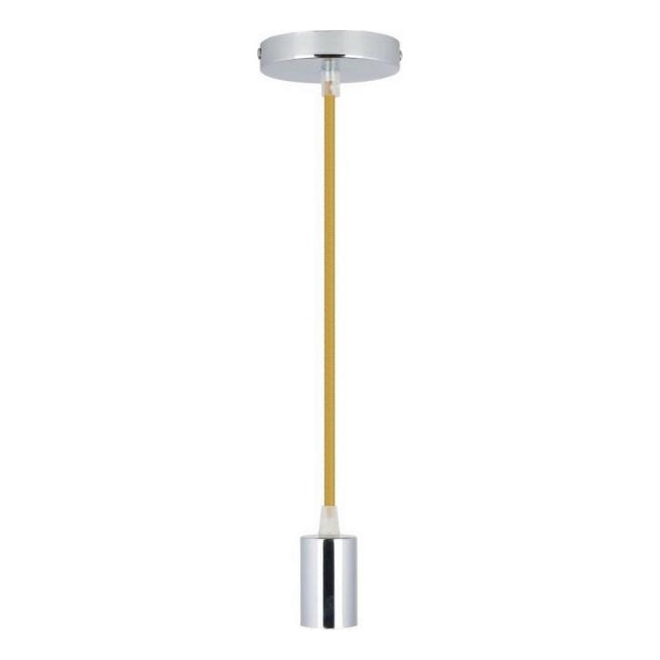 Napajalni kabel 1xE27/60W/230V rjava/sijajni krom
