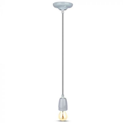 Napajalni kabel 1xE27/60W/230V siva/porcelain