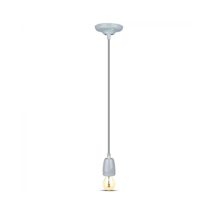 Napajalni kabel 1xE27/60W/230V siva/porcelain