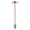 Napajalni kabel 1xE27/60W/230V temno roza/sijajni krom