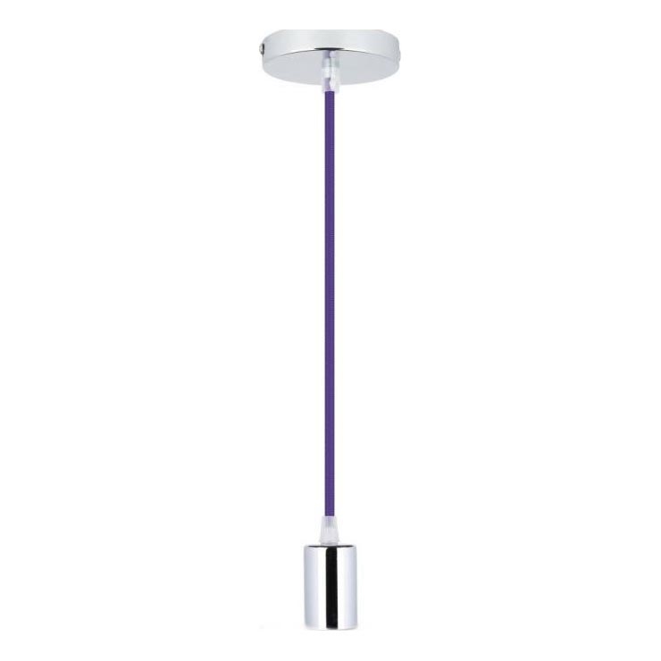 Napajalni kabel 1xE27/60W/230V vijolična/sijajni krom