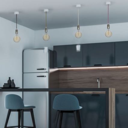 Napajalni kabel 1xE27/60W/230V zelena/sijajni krom