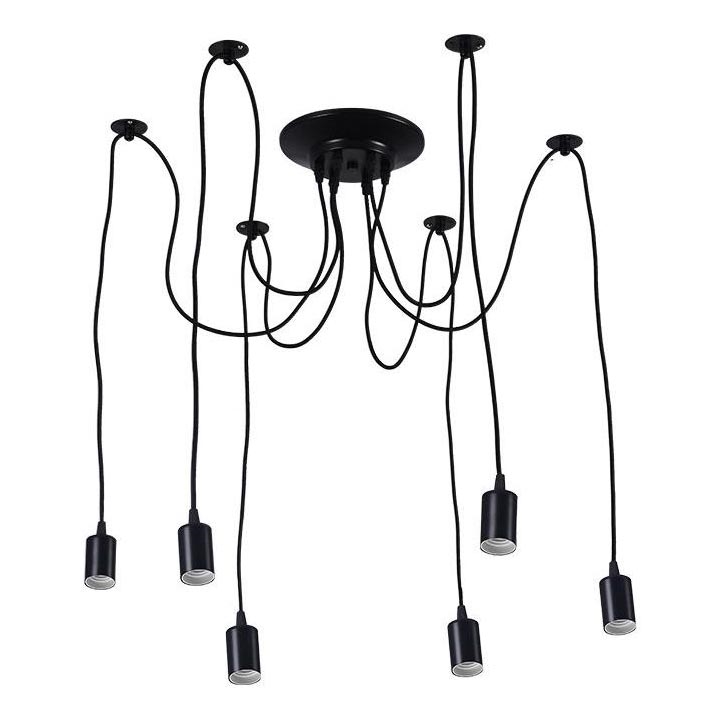 Napajalni kabel 6xE27/60W/230V pajek črna