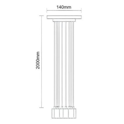 Napajalni kabel 6xE27/60W/230V pajek črna