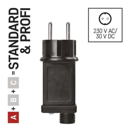 Napajalnik za povezljive božične luči 230V IP44