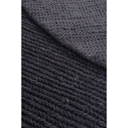 Naravna okrogla preproga FIR WOOL 160 cm 2600 g/m2 antracitna