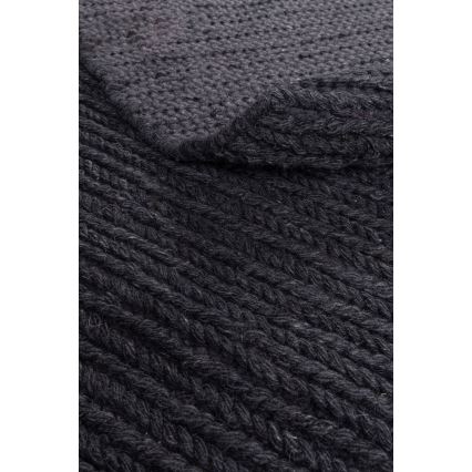 Naravna okrogla preproga FIR WOOL 160 cm 2600 g/m2 antracitna