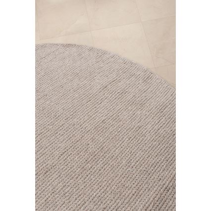 Naravna okrogla preproga FIR WOOL 160 cm 2600 g/m2 bež