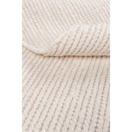 Naravna okrogla preproga FIR WOOL 160 cm 2600 g/m2 kremna