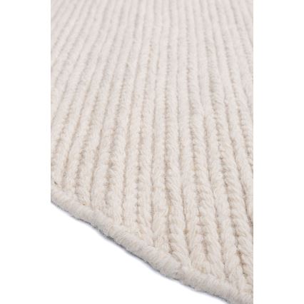 Naravna okrogla preproga FIR WOOL 160 cm 2600 g/m2 kremna