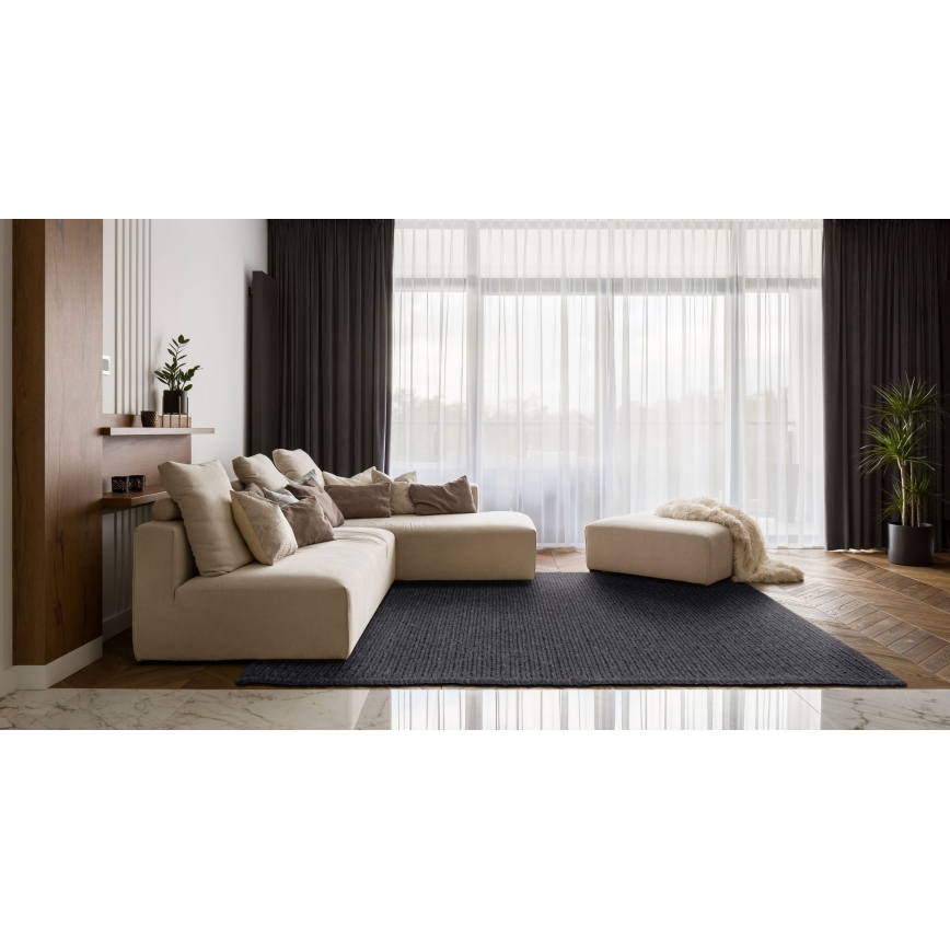 Naravna preproga FIR WOOL 160x230 cm 2600 g/m2 antracit