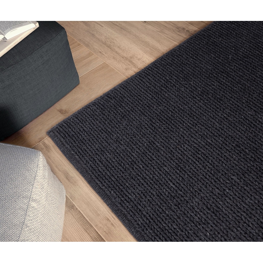Naravna preproga FIR WOOL 160x230 cm 2600 g/m2 antracit