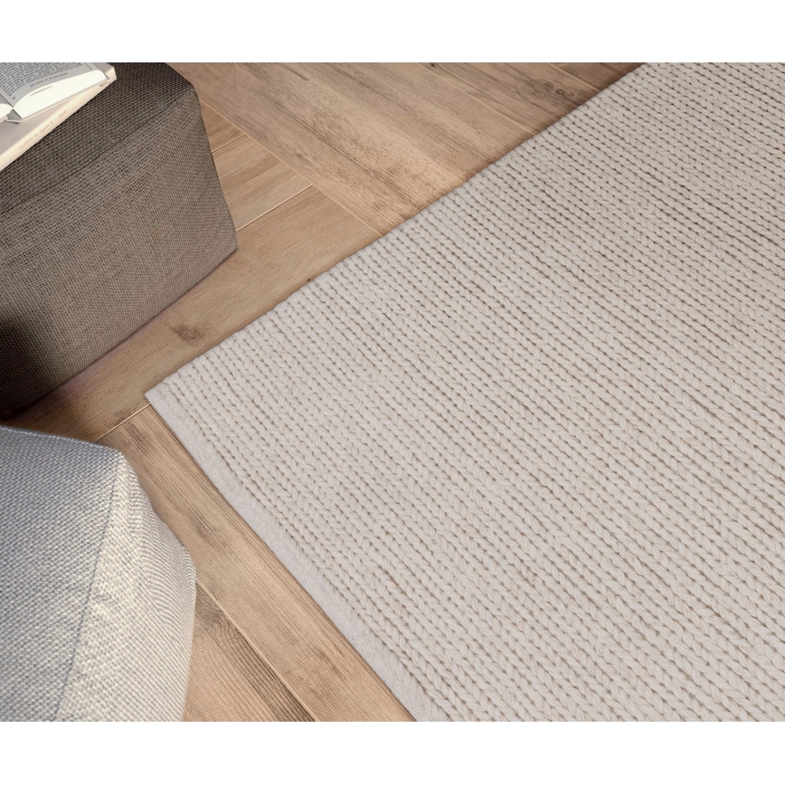 Naravna preproga FIR WOOL 70x140 cm 2600 g/m2 kremna