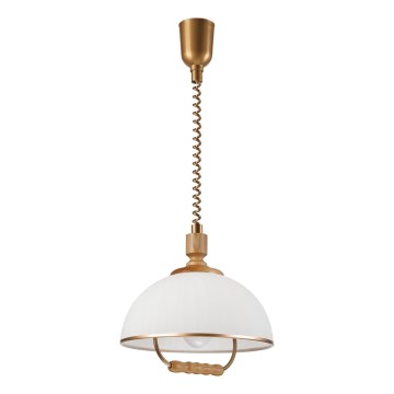 Nastavljiv viseči lestenec RAMONA 1xE27/60W/230V rjava/bela/hrast