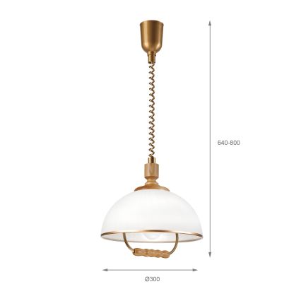 Nastavljiv viseči lestenec RAMONA 1xE27/60W/230V rjava/bela/hrast