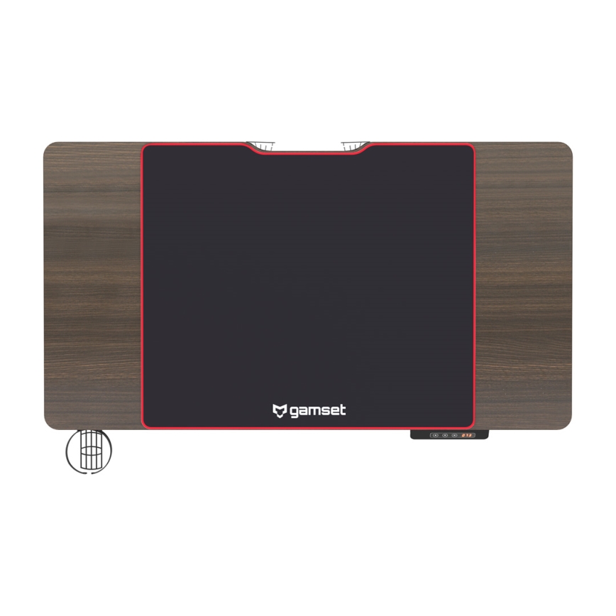 Nastavljiva gaming miza CONTROL 110x60 cm rjava/črna