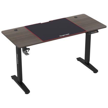Nastavljiva gaming miza CONTROL 140x60 cm rjava/črna