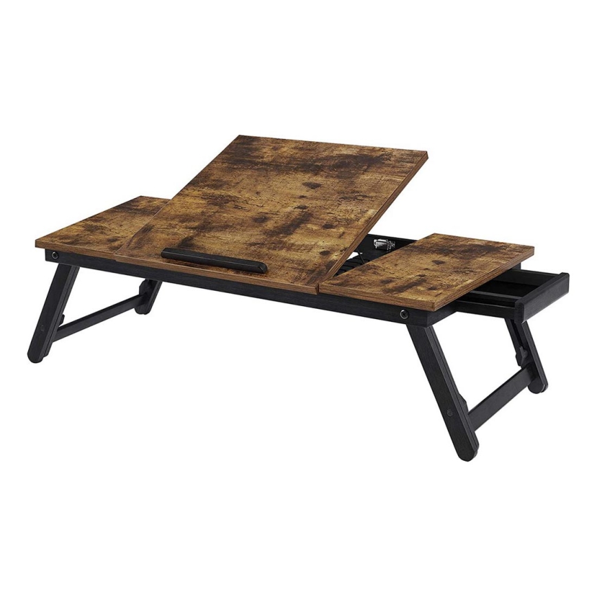 Nastavljiva mizica za prenosnik za posteljo LAT rjava/črna