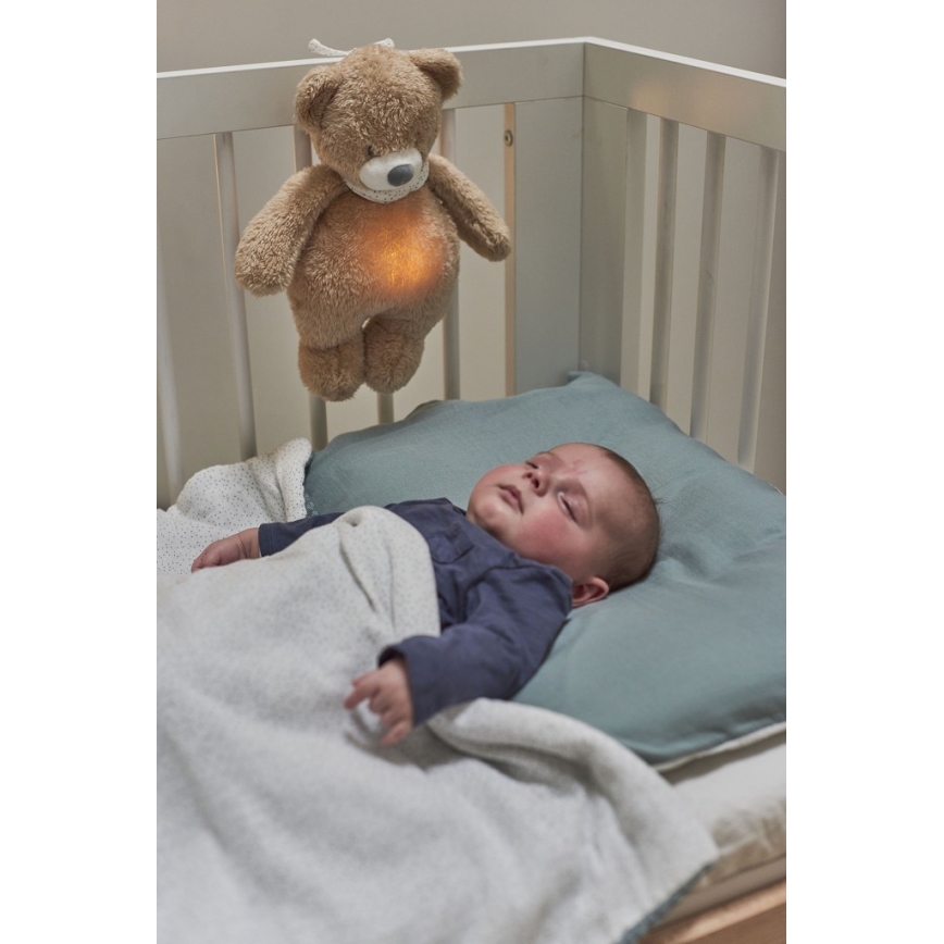 Nattou - Plišasta igrača z melodijo in svetilko SLEEPY BEAR 4v1 rjava