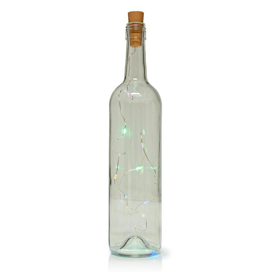 LED Okrasna veriga z zamaškom za steklenice 8xLED/3xLR44 IP44 0,798m