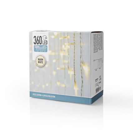 LED Božična zunanja svetlobna zavesa 360xLED/230V IP44