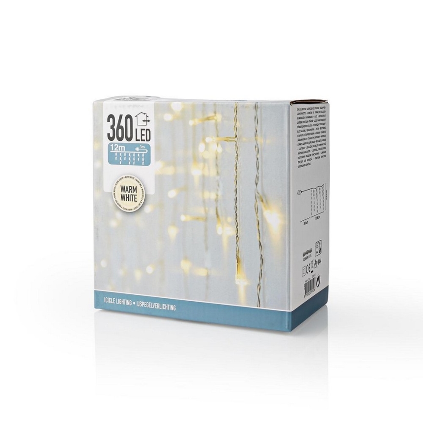 LED Božična zunanja svetlobna zavesa 360xLED/230V IP44