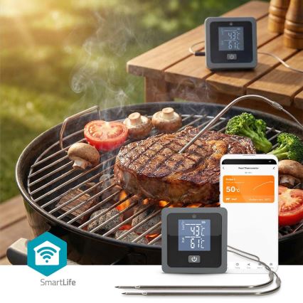 Pametni digitalni termometer za meso z LCD zaslonom SmartLife 0-300 °C 2xAAA