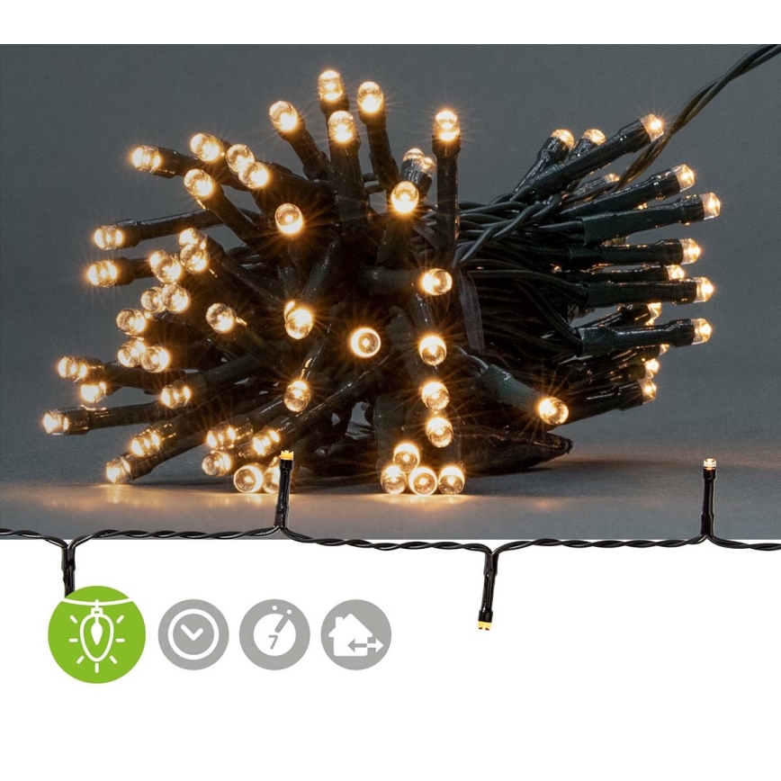 LED  zunanji niz 48xLED/7 funkcij/3xAA 4,1m IP44 topla bela