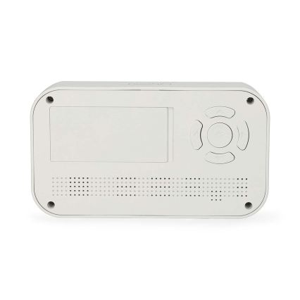 Digitalna ura z budilko, termometrom in higrometrom, 2xAA, bela