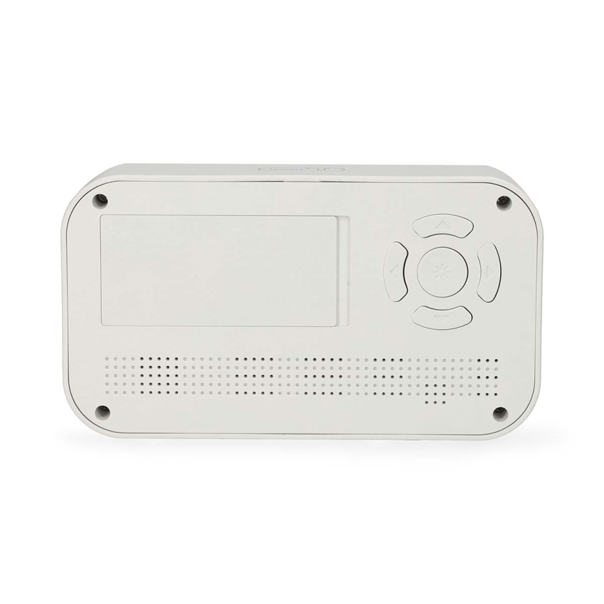 Digitalna ura z budilko, termometrom in higrometrom, 2xAA, bela