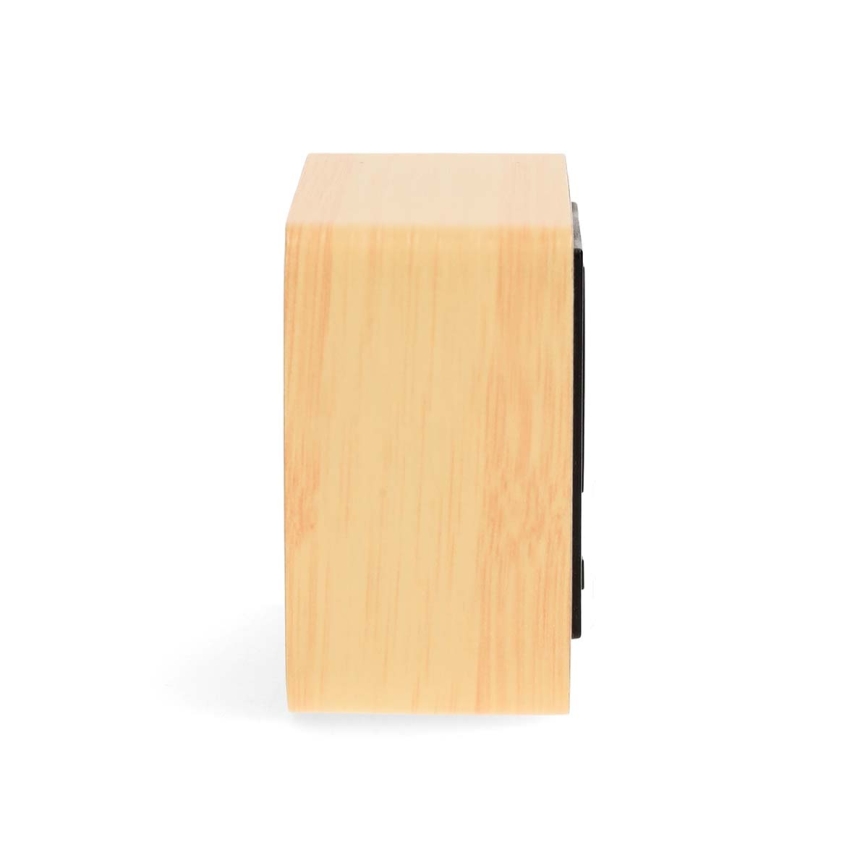 Digitalna budilka z LED-zaslonom in termometrom, 5V/3xAAA, lesena