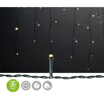 LED zunanji zavesni niz 360×LED/7 funkcij, 14 m, IP44, topla bela