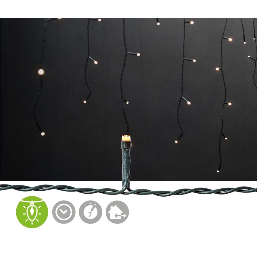 LED Zunanja božična zavesa 360xLED/7 funkcij 14m IP44 topla bela