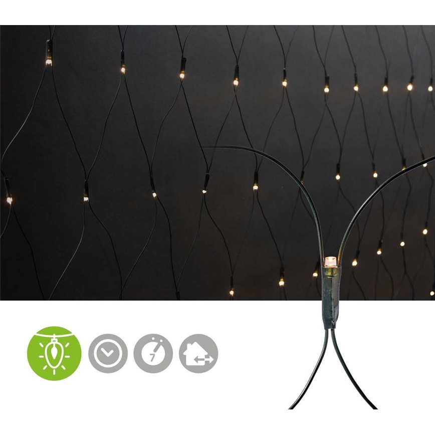 LED Zunanja božična zavesa 160xLED/7 funkcij 5m IP44 topla bela