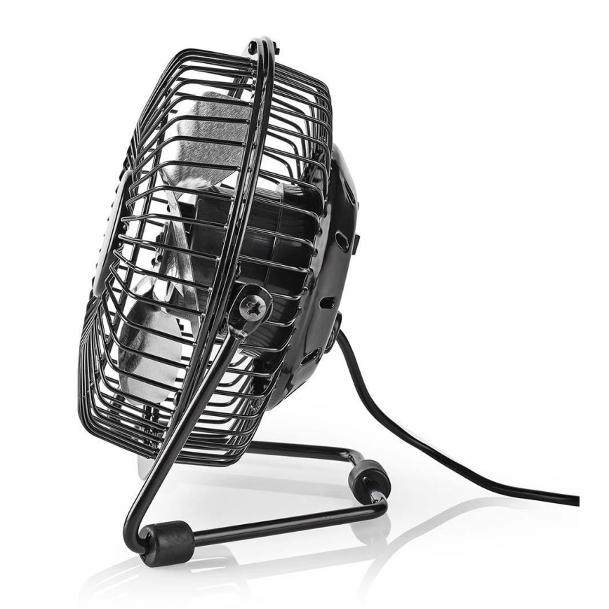 Namizni ventilator 3W/USB 10 cm črna