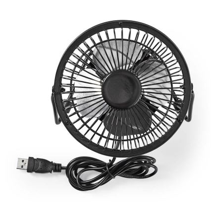 Namizni ventilator 3W/USB 10 cm črna