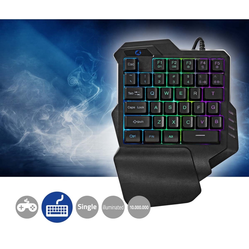 LED RGB Enoročna gaming tipkovnica 5V