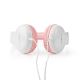 Žične slušalke roza/bele
