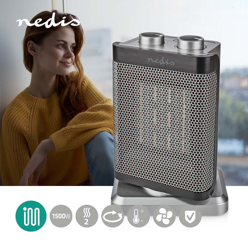 Ventilator s keramičnim grelnikom 1000/1500W/230V srebrna