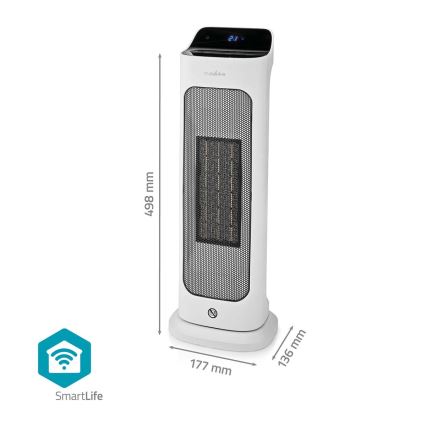 Ventilator s keramičnim grelnikom Smartlife 1400/2000W/230V Wi-Fi Tuya + Daljinski upravljalnik